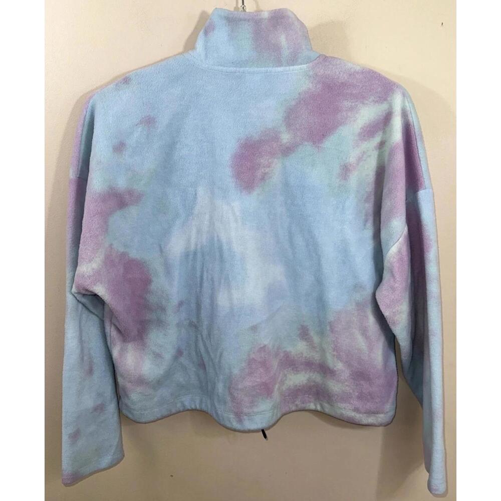 Peanuts Snoopy Cool Joe NYC Crop Tie Dye Fleece Pullover Sz XL Drawstring Waist - Picture 5 of 9